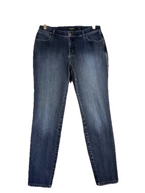 Lafayette 148 Jeans Women's 8 Blue Mercer Skinny Stretch Denim 27" Inseam
